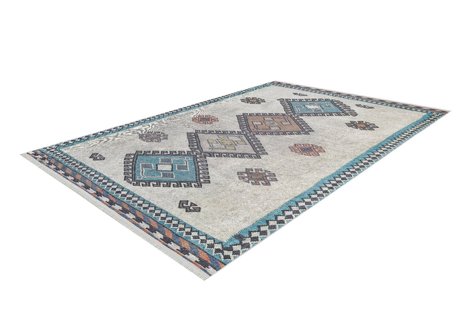 Alegre Bordered Power Loomed Tan Indoor/Outdoor Rug Gracie Oaks Rug Size: Rectangle 6'7 x 9