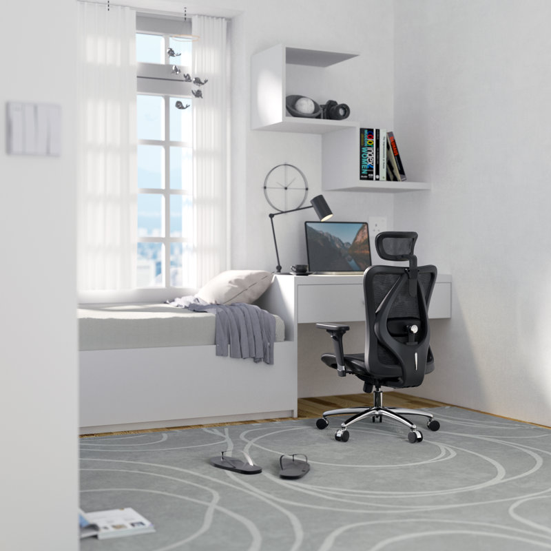 Ergonomic Office Chair, Mesh Desk Chair with Adjustable Armrests, Black