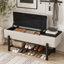 Banc de rangement rembourré Farmhouse avec compartiment caché, banc d'entrée moderne pour le salon, le vestibule et les couloirs-742660719