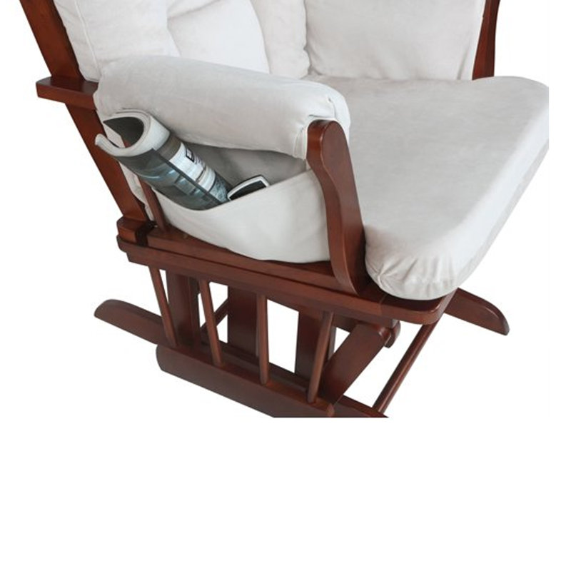 Fauteuil oscillant avec repose-pieds Maelys, Beige / espresso 1