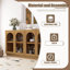 Armoire arquée avec portes en verre et tablettes réglables-398550028