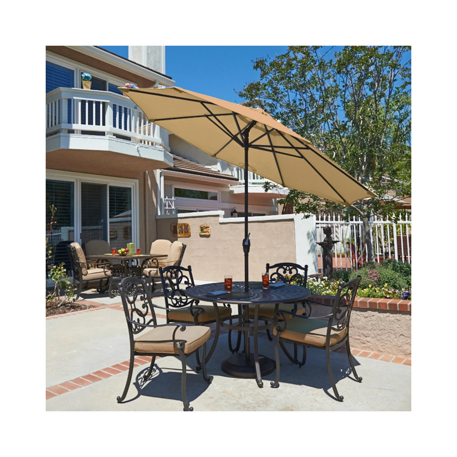 Stevie 108'' Outdoor Umbrella, Straw Performance