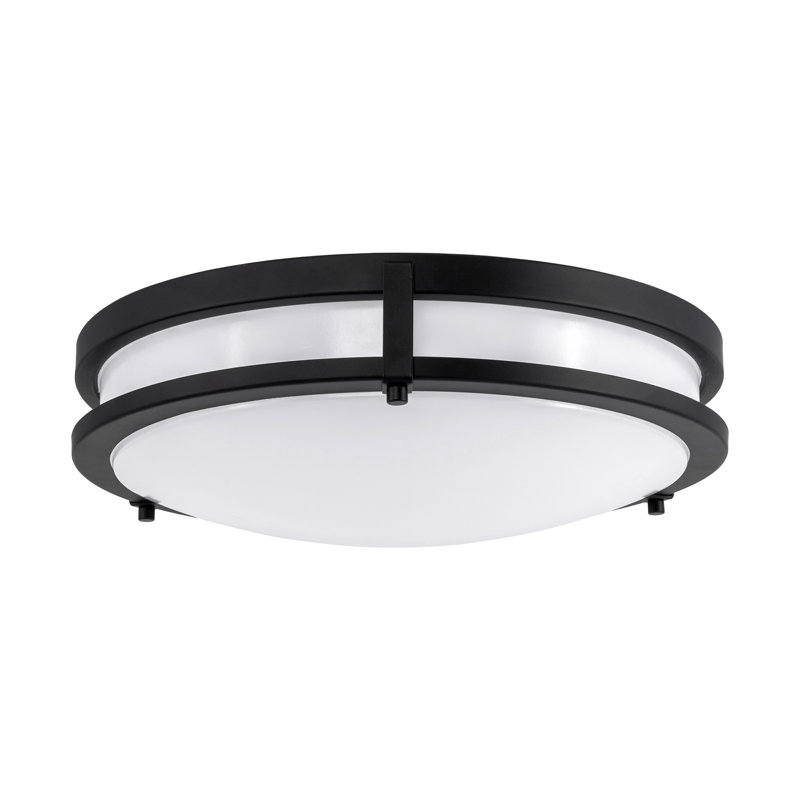 Plafonnier d'intérieur à DEL 14,5 pouces à intensité variable Ripon, Noir mat