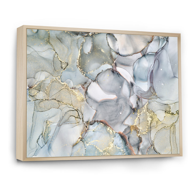 «Gray and Yellow Tender», impression sur toile, H 16 po x l 32 po x P 1 po, Cadre flottant brun