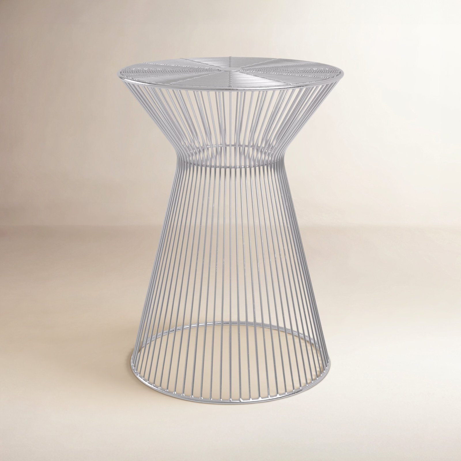 Alberte Iron End Table, Nickel