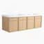 Meuble-lavabo mural 60 po avec double lavabo en résine, 4 portes à fermeture douce, chêne original, contreplaqué (KD-PACKING)