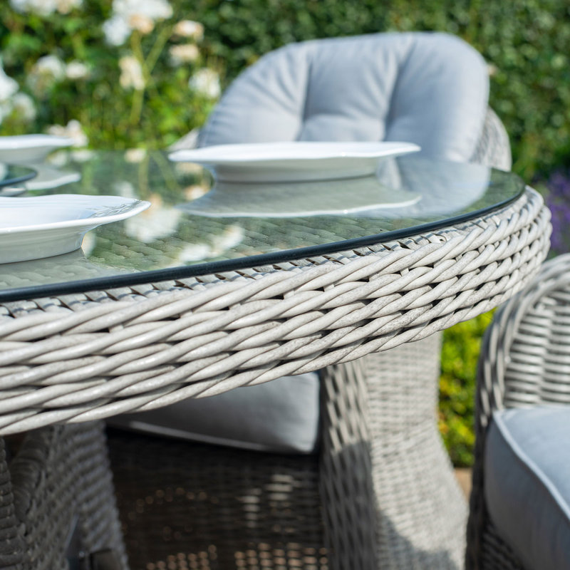 Balcom  4 Seat Round Rattan Dining Set