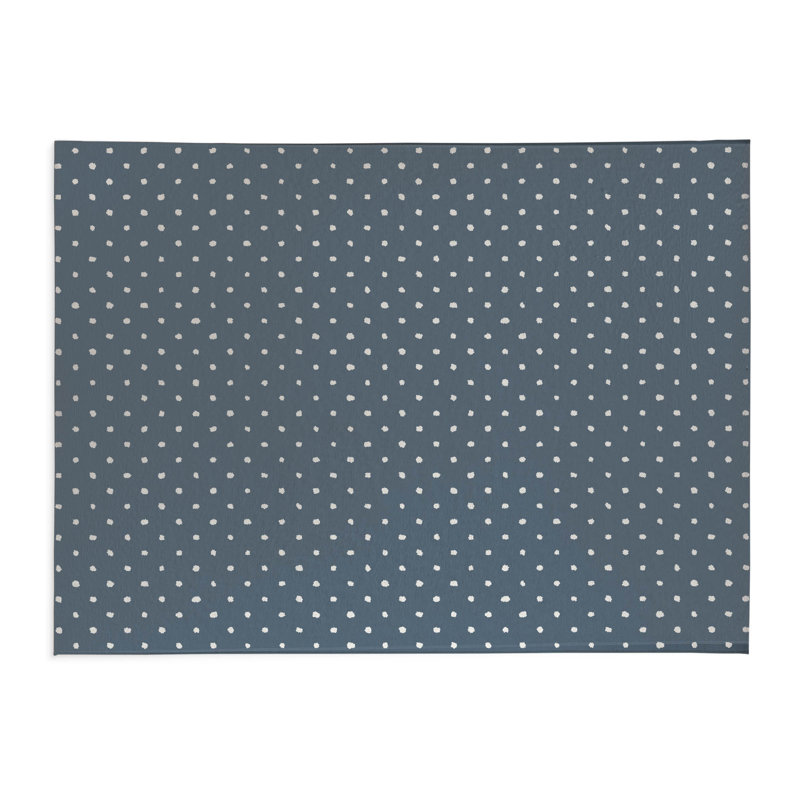 Tapis de cuisine léger antidérapant Leo, Bleu, Rectangle 5 pi x 7 pi