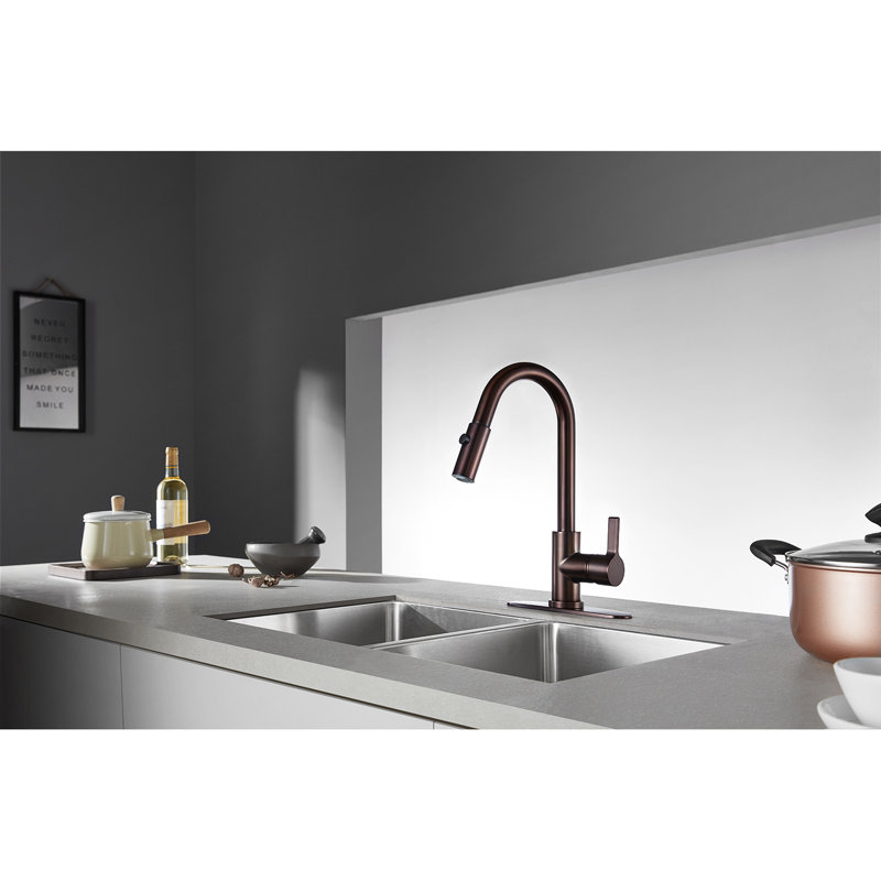 Kingston Brass Continental Single-Handle Pull-Down Kitchen Faucet, Oil Rubbed Bronze