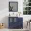 Ensemble de meuble-lavabo sur pied 36 po avec plateau en marbre et miroir assortis Ravenna-67116235