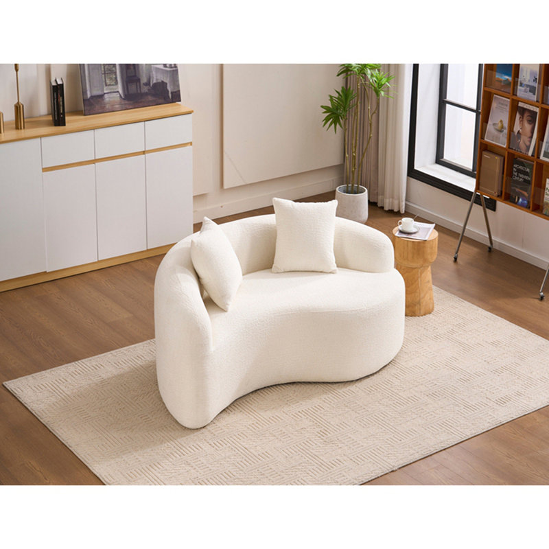 Canapé modulaire courbé en S en chenille: double profondeur (21,3 po et 26,8 po), sans assemblage, compact pour les petits espaces, 400 lb, L 66,9 po
