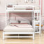 Lit superposé simple au-dessus d'un lit double en bois avec bureau intégré et 3 tiroirs Jaipreet