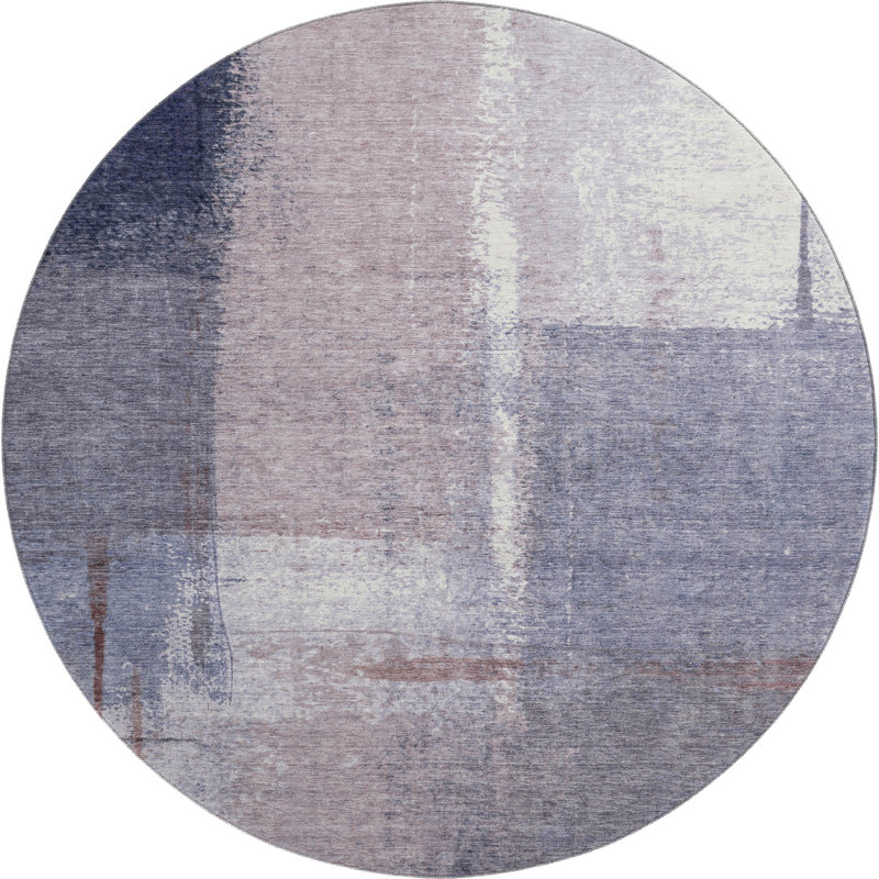 Premium Machine Washable Ariel Abstract Rug, Round 8'
