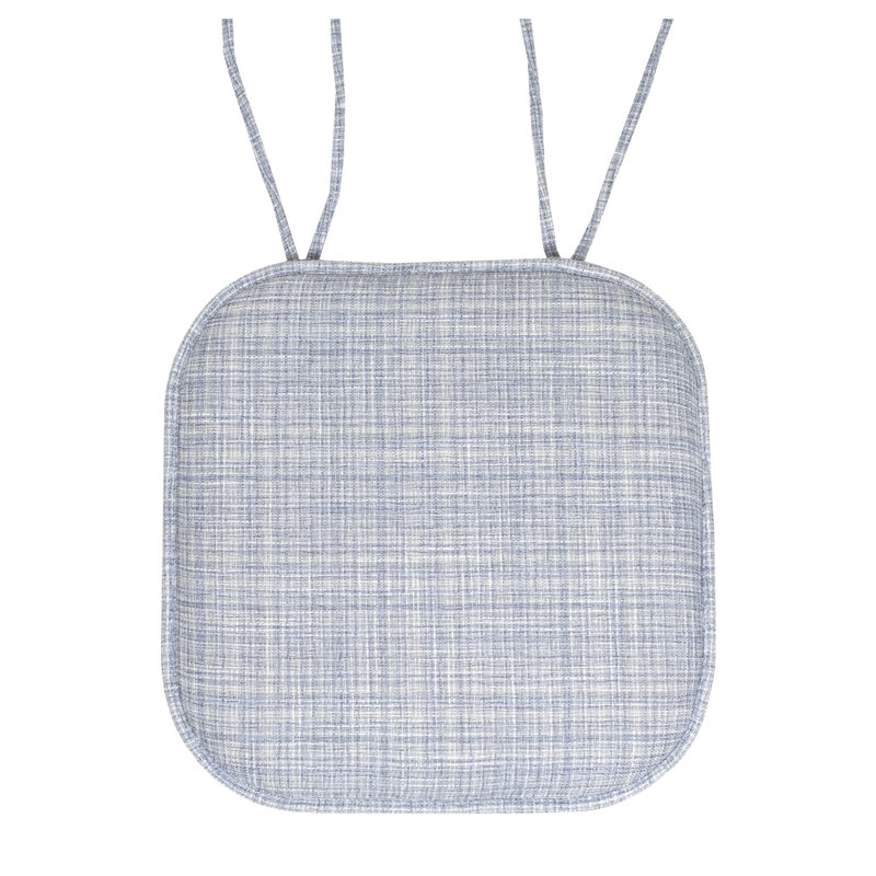 Coussin de chaise antidérapant en mousse à mémoire de forme 16 po x 16 po Aria, Paquet de 6, Argent / bleu