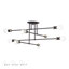 8 Light Black Extra Large Semi-Flush With Brushed Nickel Accents-1563850626