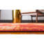 Tapis orange / beige à motif abstrait Veyo-1968478741