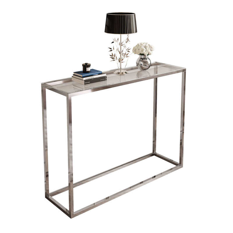 Honalee Glass Top Console Table, 79cm H x 100cm W x 30cm D
