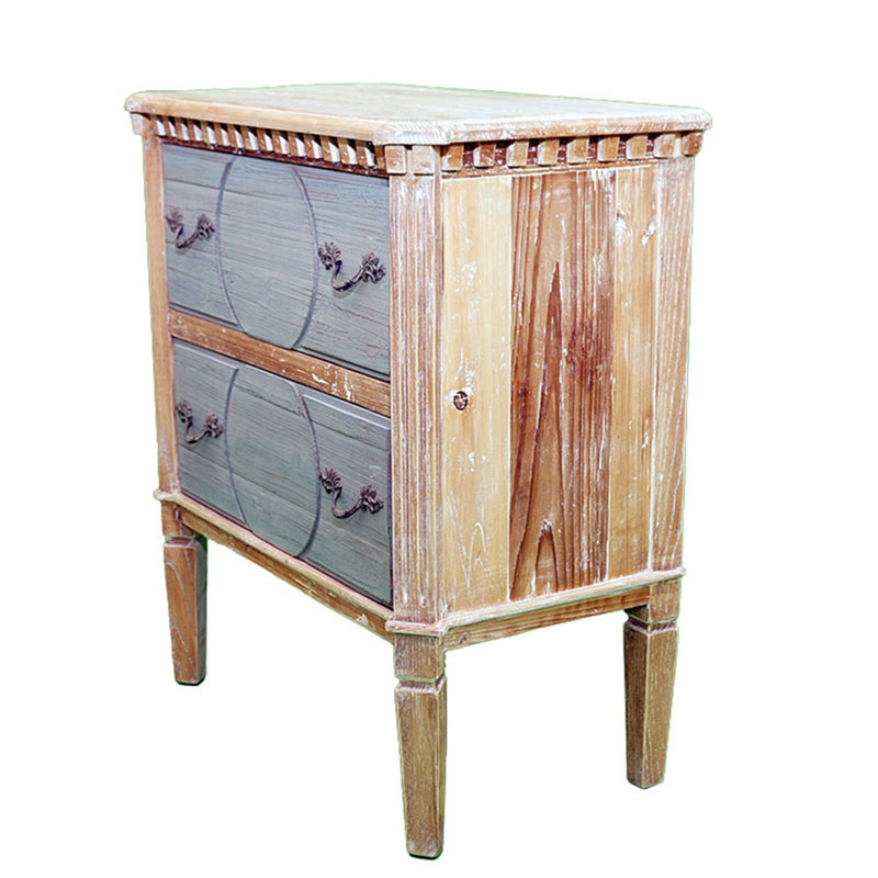 Commode 2 tiroirs Buswell, bois flotté / sel de mer