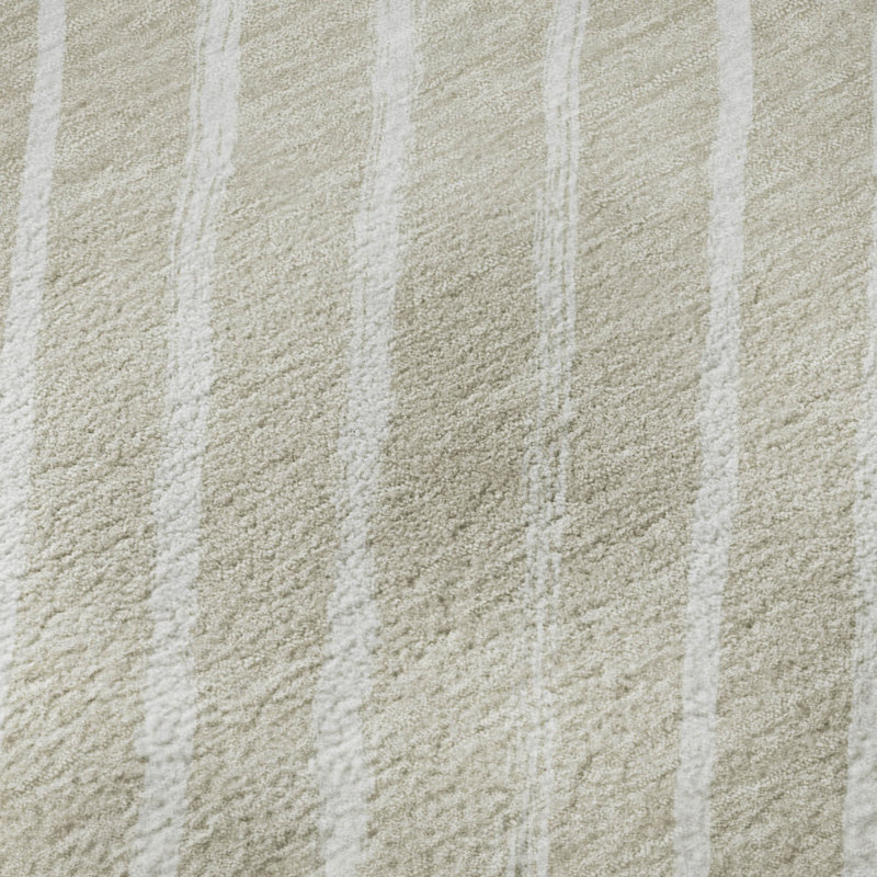 Premium Machine Washable Dockside AMF1819 Striped Holiday Rug, Round 8'