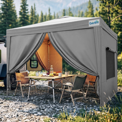 Auvent instantané à installation instantanée 10 x 10 avec 4 parois latérales, abri de jardin portatif et imperméable, abri extérieur compact, idéal pour le camping, la plage, les fêtes et les événements extérieurs