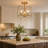3-Light Dimmable Drum Cage Semi-Flush Mount Ceiling Light with Rose Gold Finish