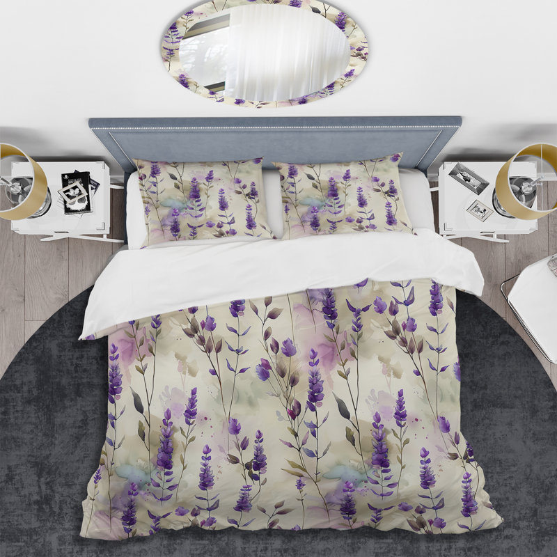 Ensemble de housse de couette Lavender Fields III - Modern, Housse de couette très grand et 2 très grandes t