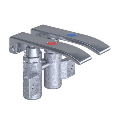 Lavabo à main mural en acier inoxydable 17 po x 15 po avec double genouillère et robinet