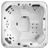 Canadian Spa Co 6 - Person 34 - Jet Acrylic Square Hot Tub with Ozonator and Built-in Speaker in White/Black