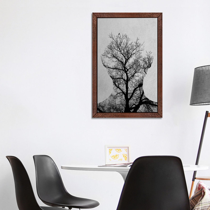 Tree Of Life by Andreas Lie - Print on Canvas, Brown Floater Framed, 66.04 cm H x 45.72 cm W x 3.175 cm D