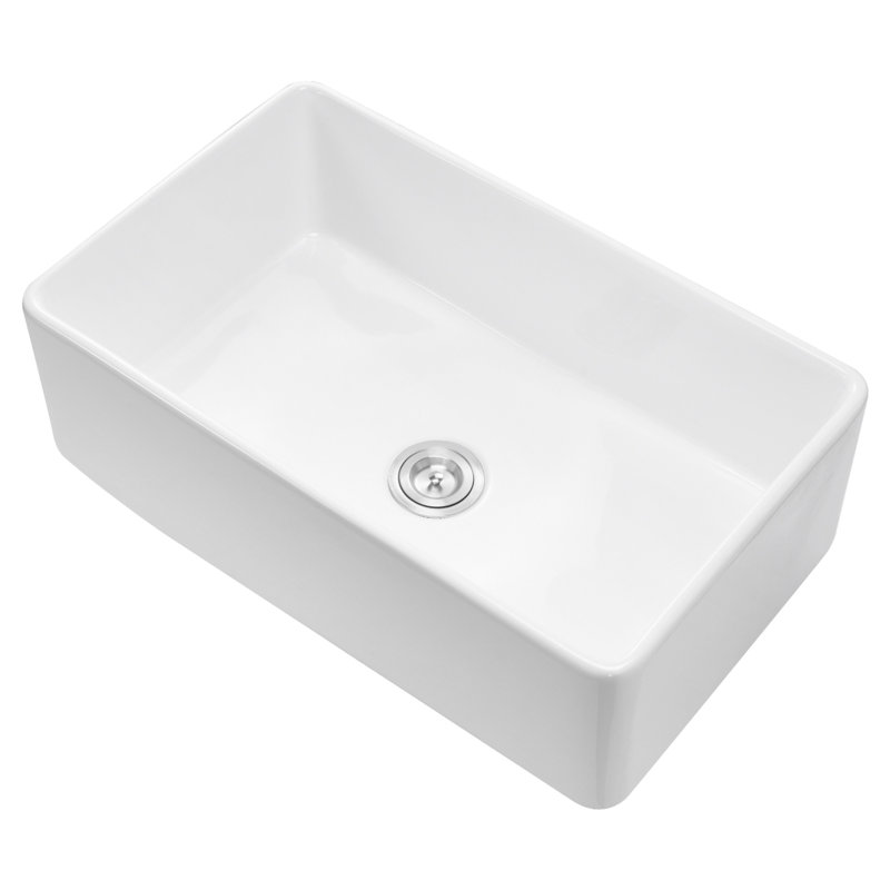 Évier de cuisine encastré en argile réfractaire simple 33,5 x 20 po
