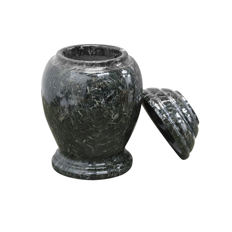 Marble Cremation Urn For Ashes, Small, Black Zebra