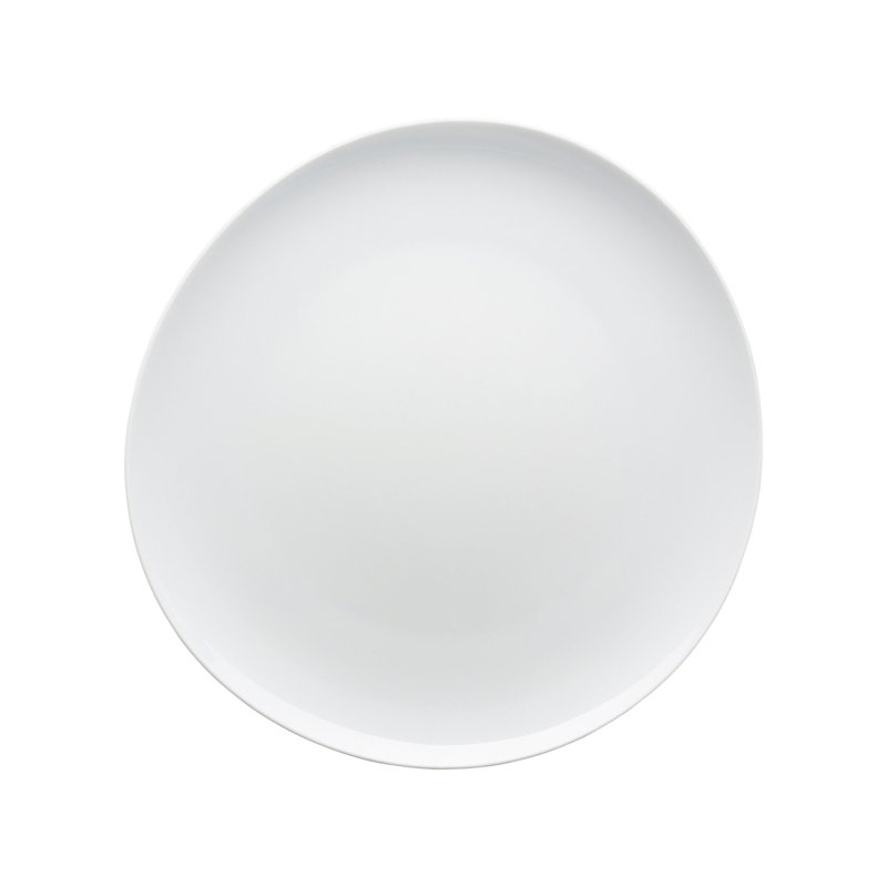 Junto Porcelain Dinner Plate, White
