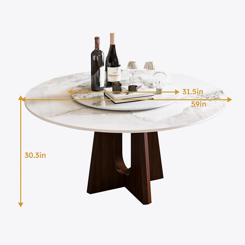 Table de salle à manger Modern Modern, H 30,05 po x L 59,05 po x l 59,05 po