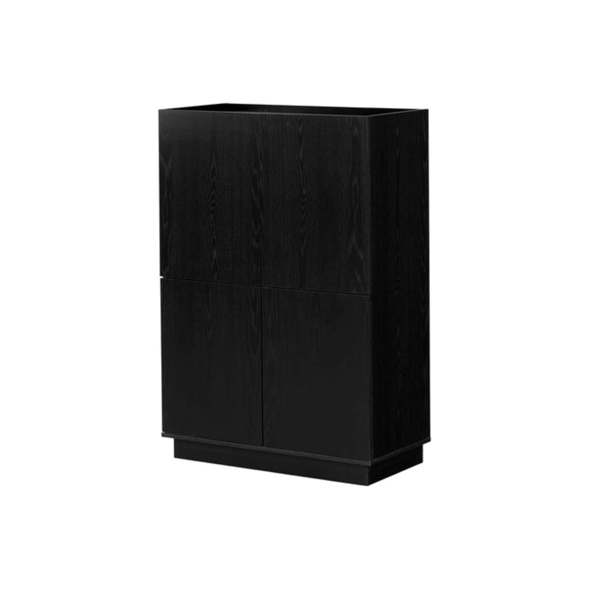 Liora 4-Door Bookcase With Shelves, Black