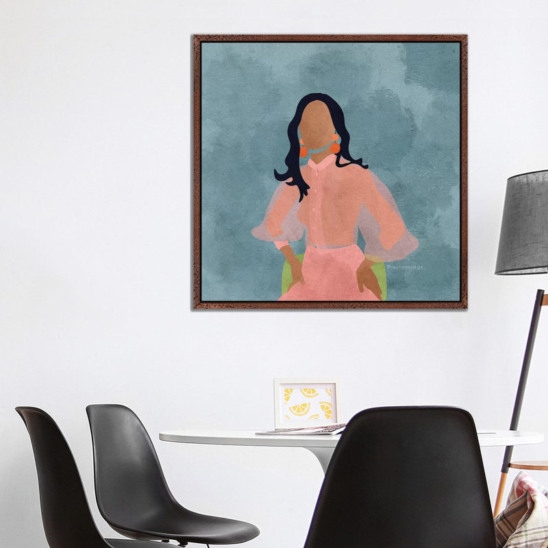 Shaena by Reyna Noriega - Print on Canvas, 45.72 cm H x 45.72 cm W, Brown Framed