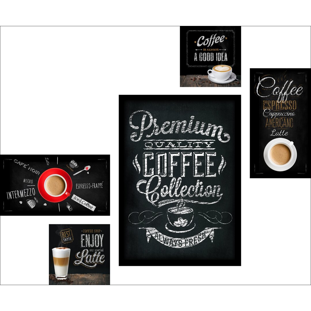 5-tlg. Leinwandbilder-Set Premium Coffee