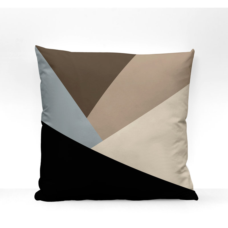 Coussin décoratif intérieur / extérieur Isla, L 17 po x H 17 po, Géométrique gris 2