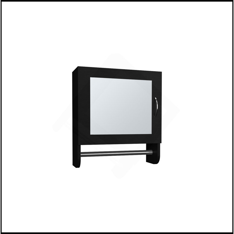 Élégante armoire à pharmacie à miroir H 19,7 po x l 17,7 po avec porte-serviettes, une porte avec deux tablettes intérieures pour la salle de bain et la cuisine