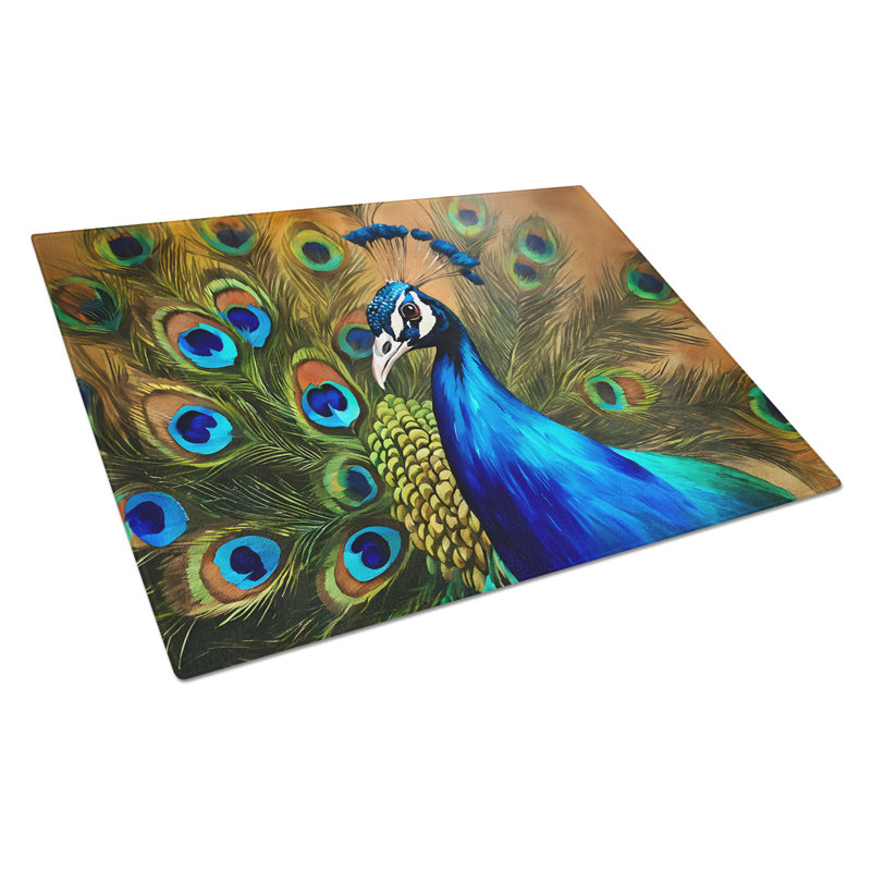 Peacock Glass Cutting Board