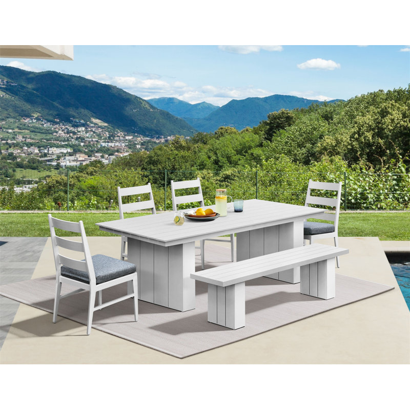 Watze Dining Set, Buff, 6-PC With Bench