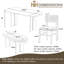 Ensemble de table de salle à manger 6 pièces en bois massif avec 4 chaises rembourrées et 1 banc, tissu respirant, facile à assembler