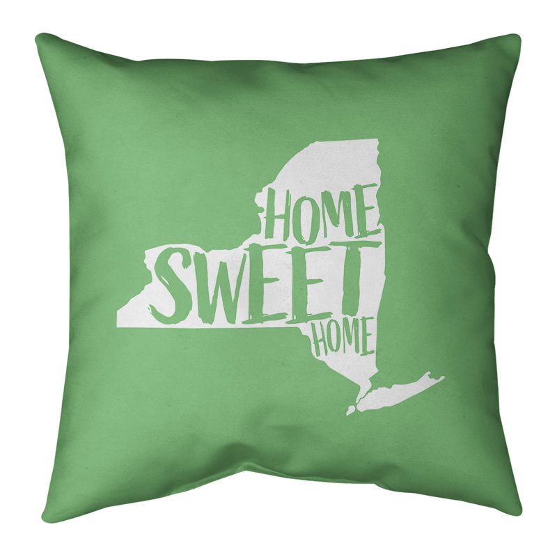 Housse de coussin pour la maison, 18 po x 18 po, New York, Vert