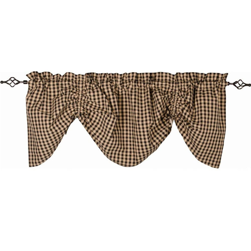 Cassilyn Cotton Checkered Scalloped Window Valance