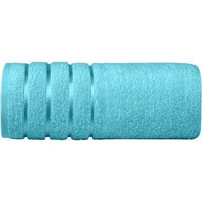 Elegant Comfort 100% Turkish Cotton 4 Lines Viscose Stripe Jumbo Bath Towel - Hotel Spa Quality Extra Large 35 X 70 Inch Bath Towel Soft
