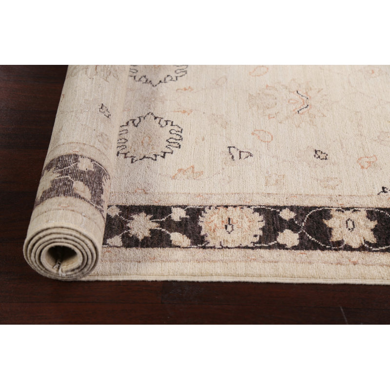Tapis de couloir unique en laine noué à la main 3 pi 2 po x 9 pi 7 po New Age