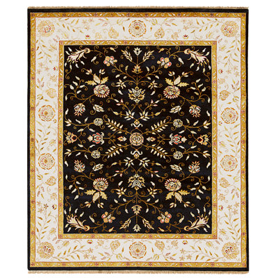 Handmade Silk and Wool Area Rug