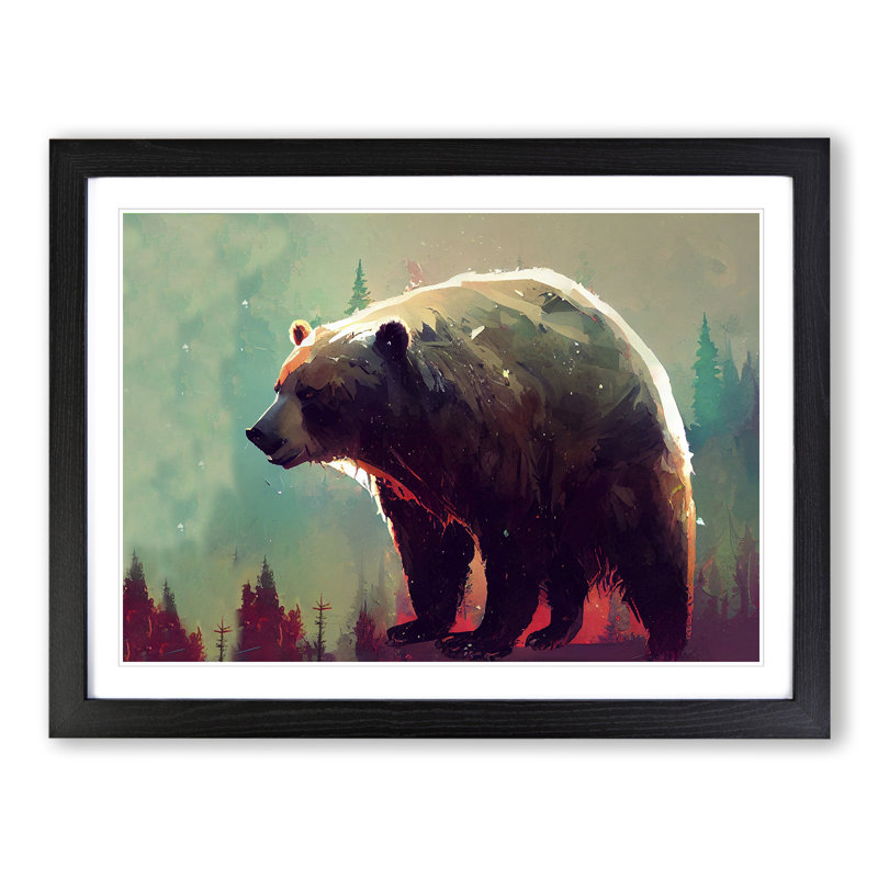 Bear Vol.1 - Single Picture Frame Print, Black, 34cm H x 46cm W x 2cm D