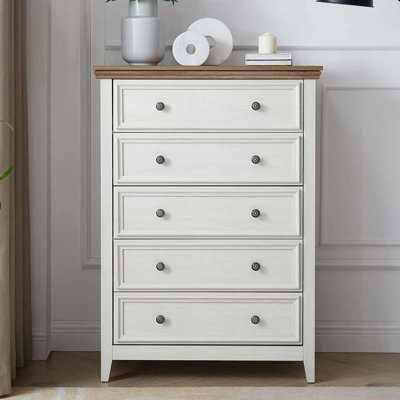 Modern 5 Drawers Dresser Chest Storage Solution For Living Room