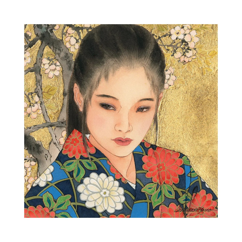 Noriko - Painting on Canvas, Wrapped Canvas, 93.98 cm H x 93.98 cm W