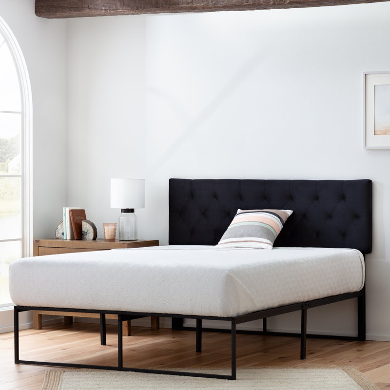 Gatlin Velvet Upholstered Headboard, Black Velvet, King